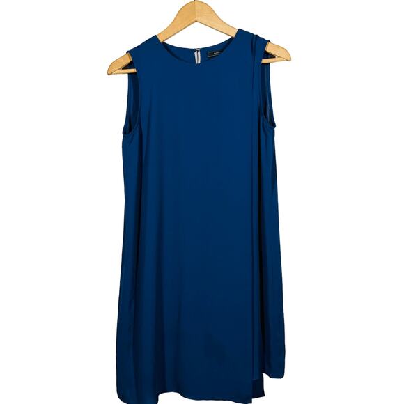 NEW! BCBGMaxazria Layered Shift Dress Sleeveless Casual Flowy Navy Blue - XXS - Picture 1 of 5